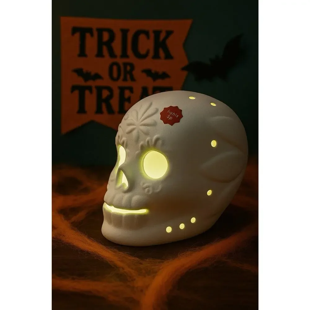 Mondo Llama DIY Light Up Skull Halloween Decoration PAINT & DECORATE SHIPS FREE